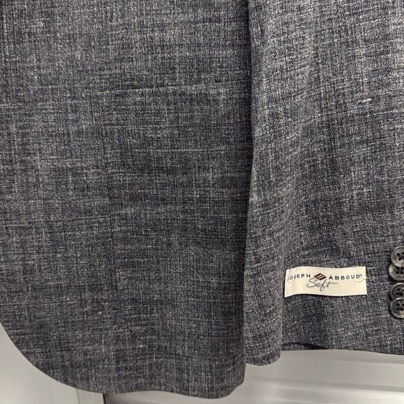 Joseph Abboud Mens Size 40R Blazer Madras Patchwork Grey Sport Coat Jacket - Picture 3 of 10